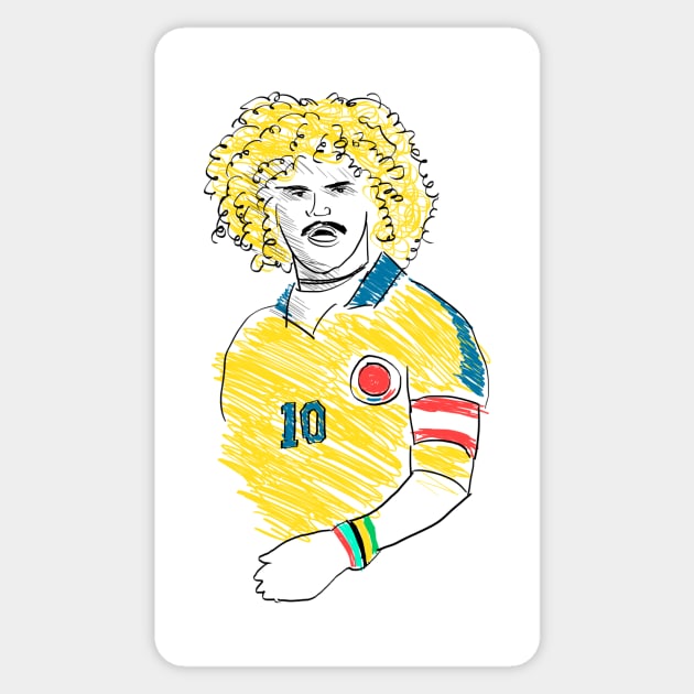 Carlos Valderrama Sticker by juanc_marinn